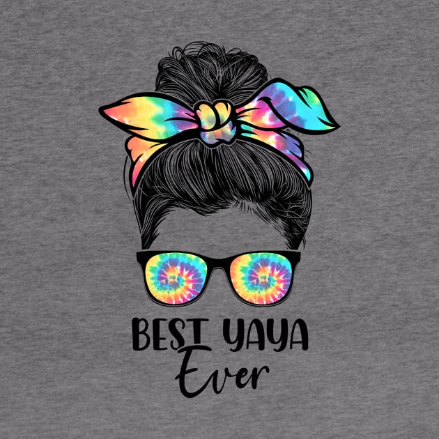 Best Yaya Ever Tie Dye Messy Bun Bandana Mother's Day by Harle